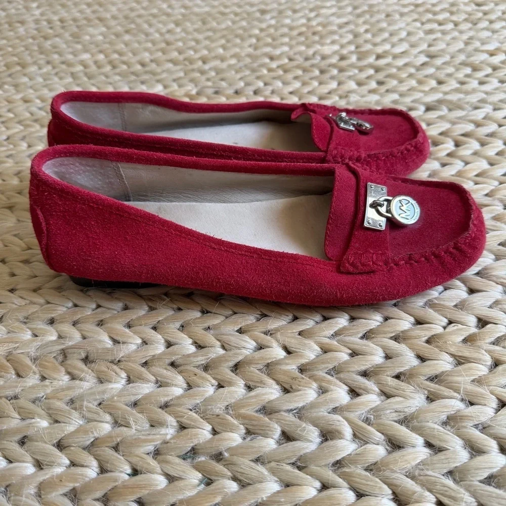 Michael Kors Red Suede Loafers Women’s Size 7